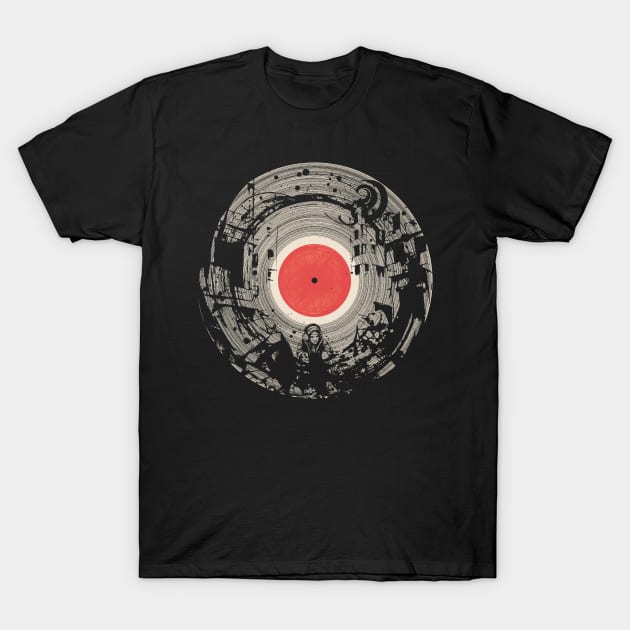 Musiс Girl Vinyl T-Shirt by Bongonation